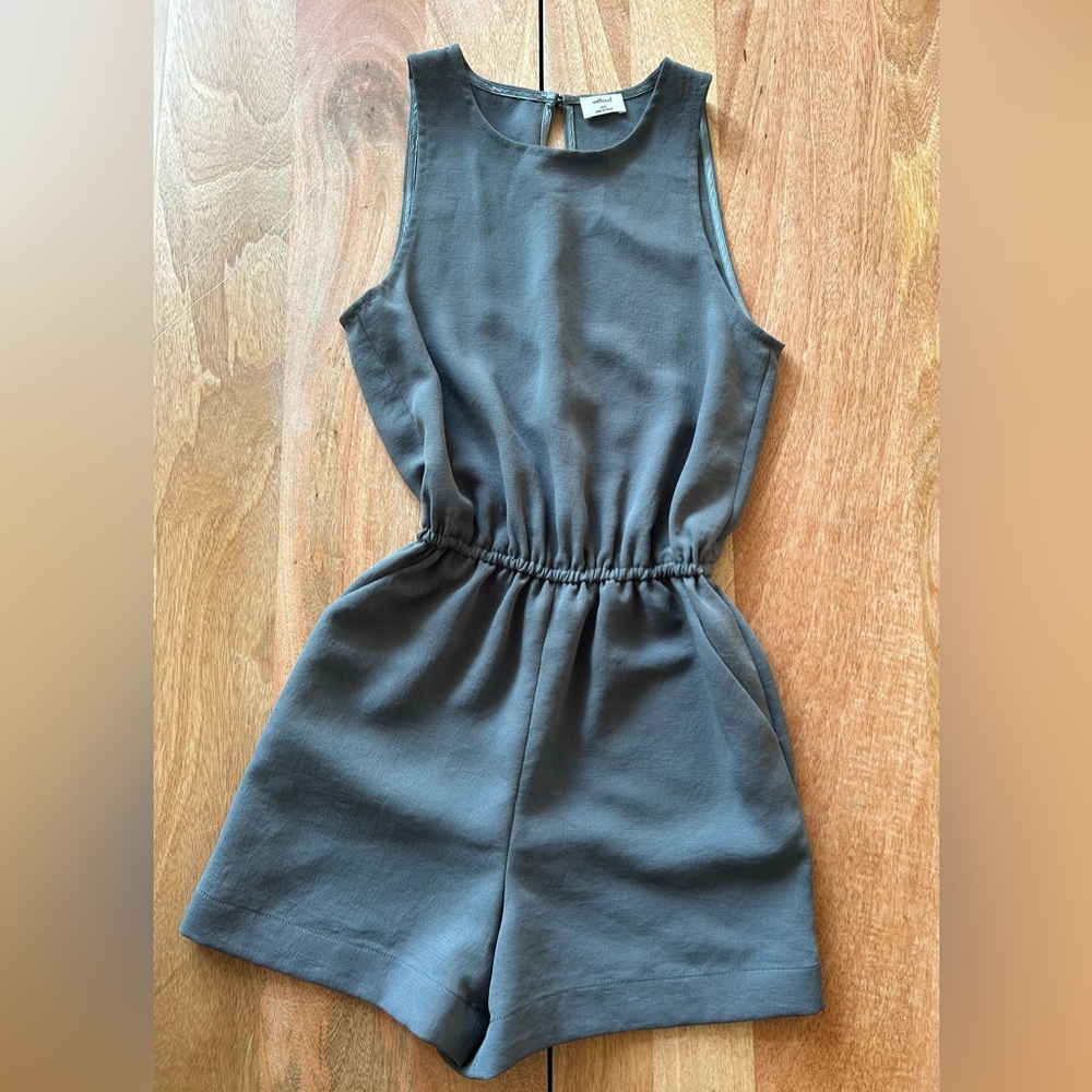 Aritzia Wilfred Green Textured Romper
